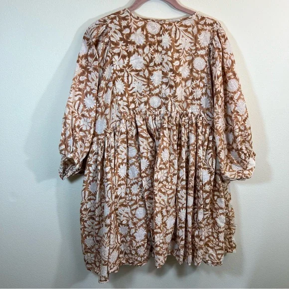 Natural Life Brown Cotton Tunic Aimee Mini Dress Medium - Picture 10 of 12
